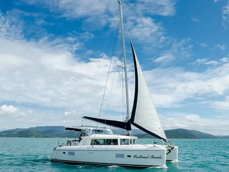 Portland Roads sailing with jib up